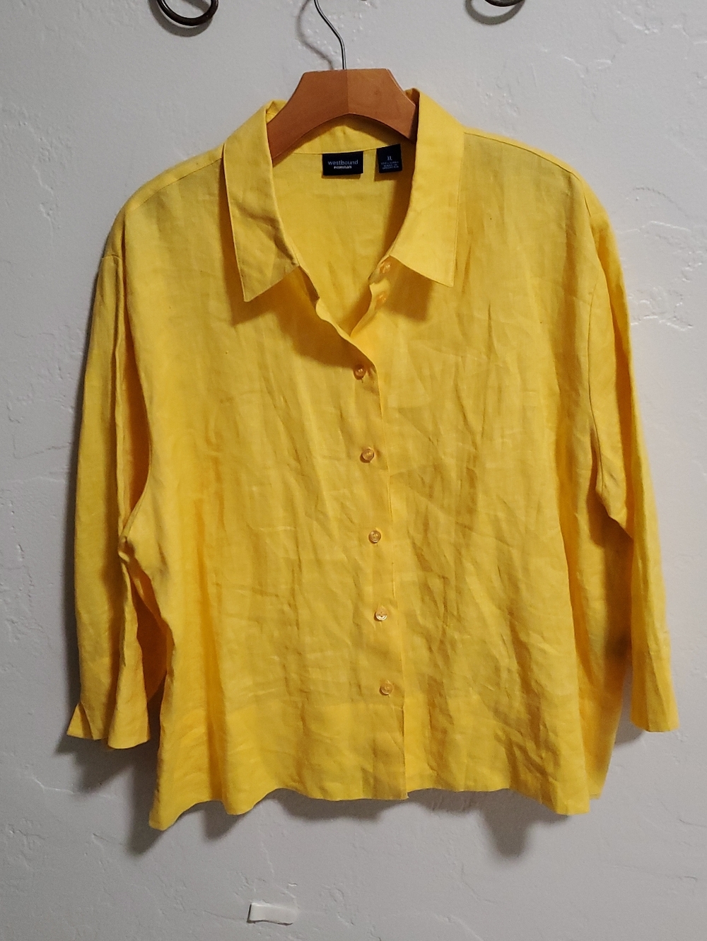 Westbound Yellow Linen Button-Up Shirt